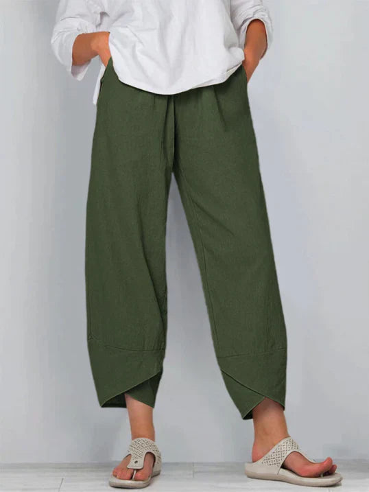 womens-casual-linen-blend-pants-with-pull-on-waist-and-overlap-hem-3