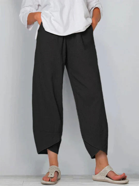 womens-casual-linen-blend-pants-with-pull-on-waist-and-overlap-hem-5