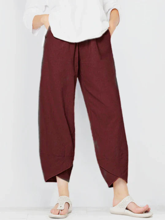 womens-casual-linen-blend-pants-with-pull-on-waist-and-overlap-hem-6