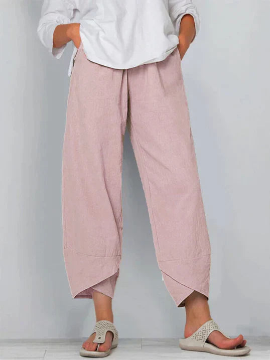 womens-casual-linen-blend-pants-with-pull-on-waist-and-overlap-hem-7