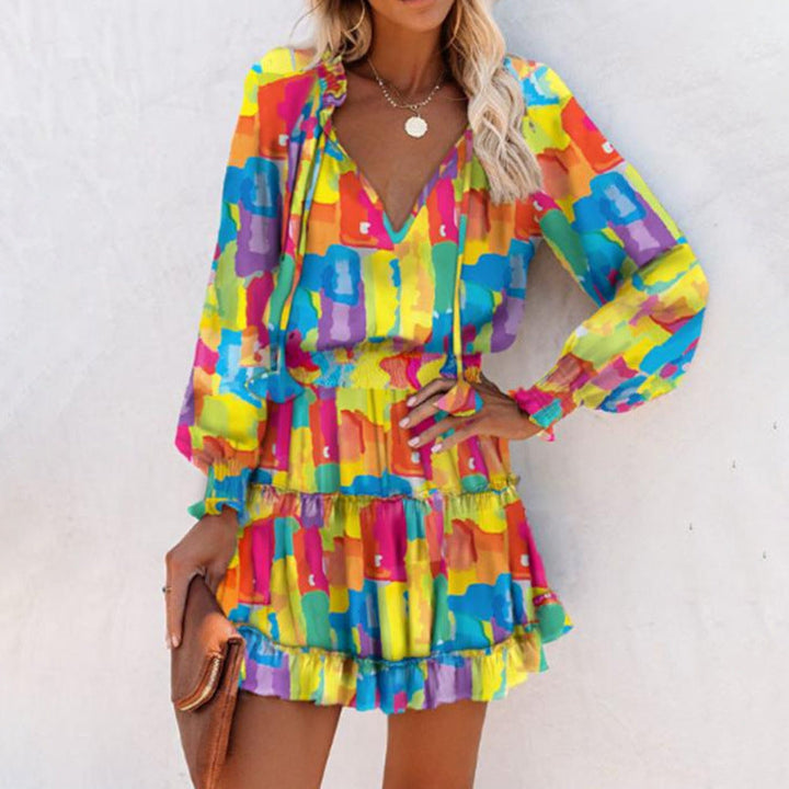 womens-casual-woven-mini-dress-with-neck-ties-and-tiered-ruffles-8