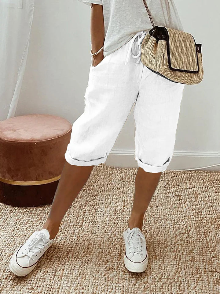 womens-casual-woven-shorts-with-drawstring-waist-and-rolled-hem-5