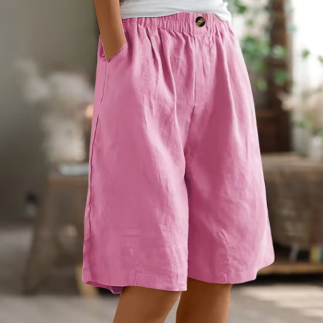 womens-casual-woven-shorts-with-elastic-waist-and-side-pockets-5
