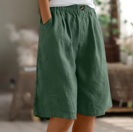 womens-casual-woven-shorts-with-elastic-waist-and-side-pockets-9