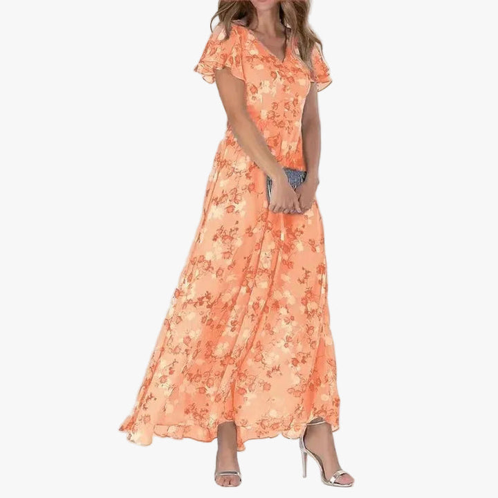womens-chiffon-maxi-dress-with-v-neck-and-flutter-sleeves-1