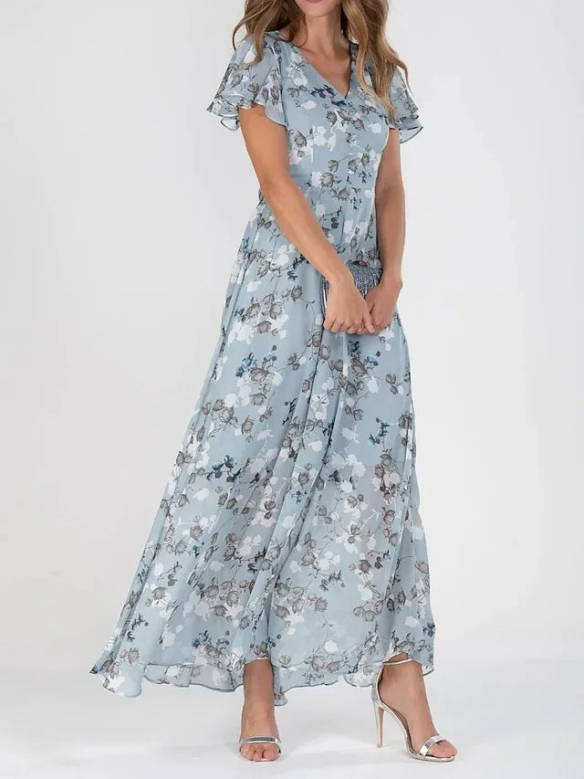 womens-chiffon-maxi-dress-with-v-neck-and-flutter-sleeves-2