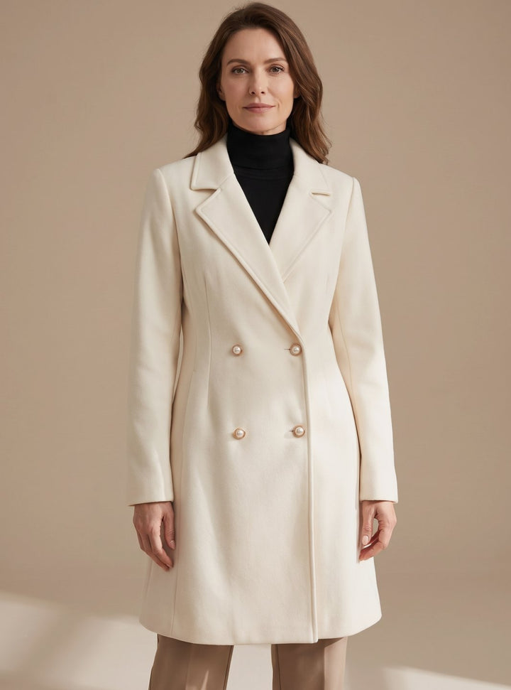 Apolline | Women's Double-Breasted Knee-Length Flared Coat