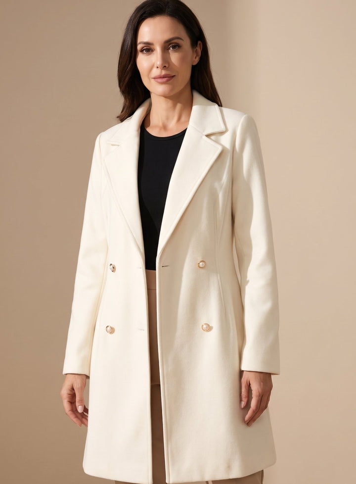Apolline | Women's Double-Breasted Knee-Length Flared Coat