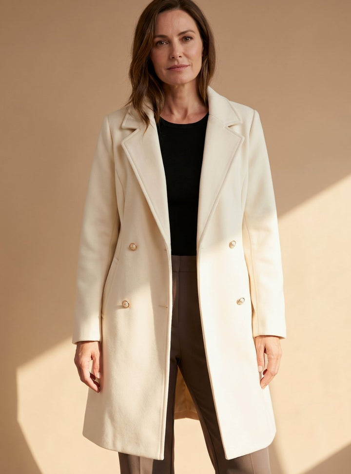 Apolline | Women's Double-Breasted Knee-Length Flared Coat