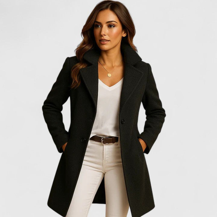 Lisette | Women's Slim Knee-Length Coat with Slant Pockets