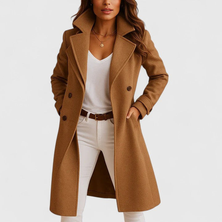Lisette | Women's Slim Knee-Length Coat with Slant Pockets