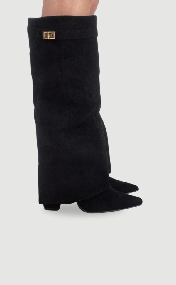 womens-faux-knee-high-boots-with-side-zipper-and-buckle-1