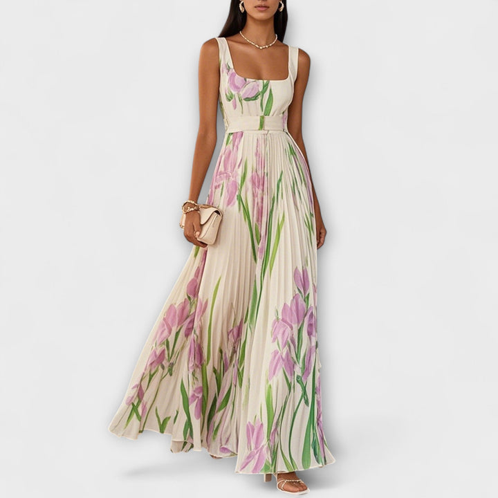 womens-floral-polyester-maxi-dress-with-square-neck-and-belt-1