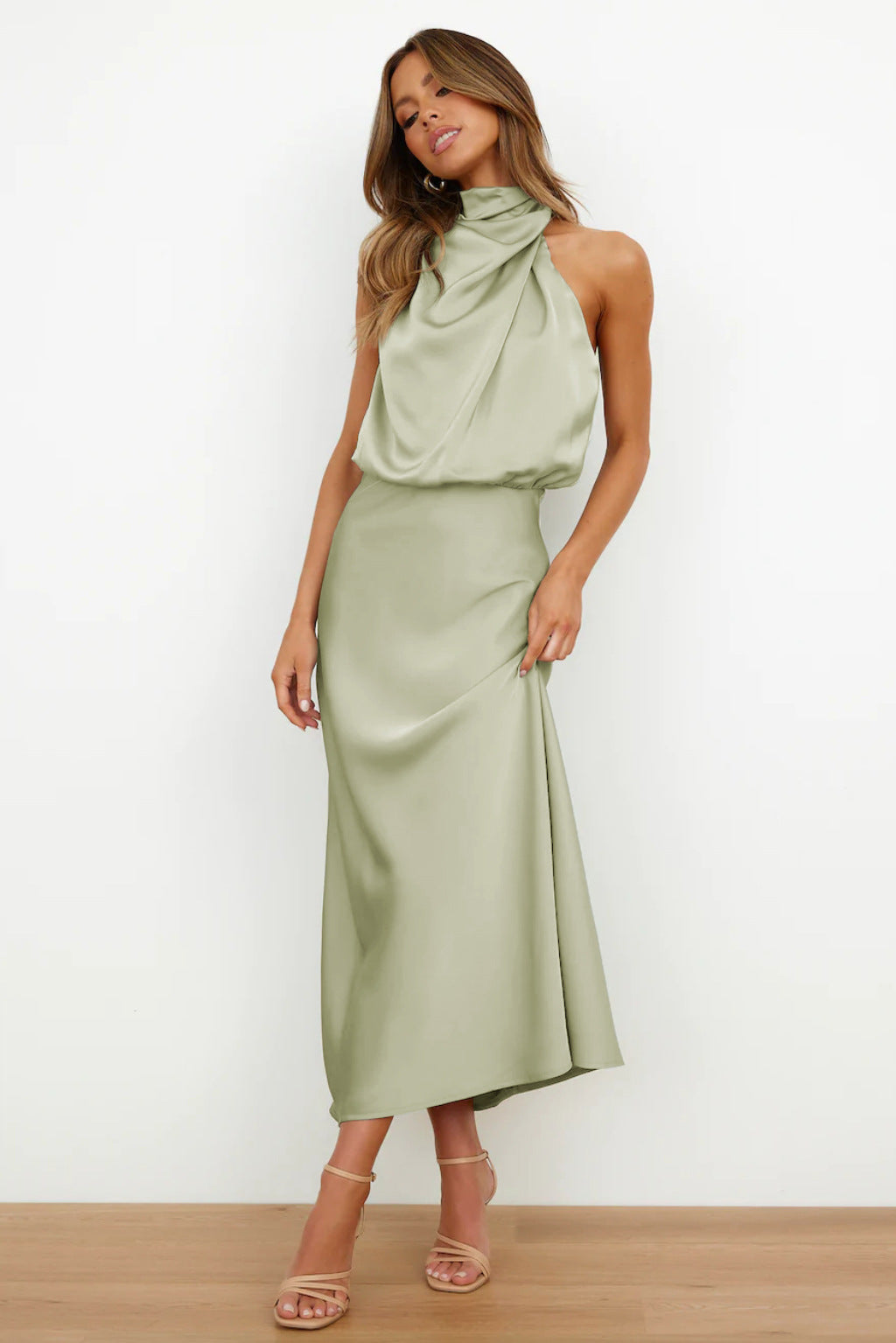 womens-formal-satin-midi-dress-with-halter-neck-and-draped-bodice-2