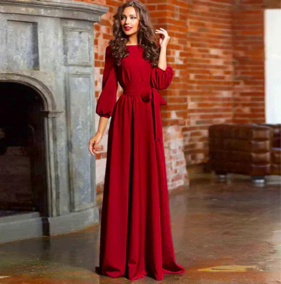 womens-formal-woven-maxi-dress-with-tie-belt-and-gathered-cuffs-4