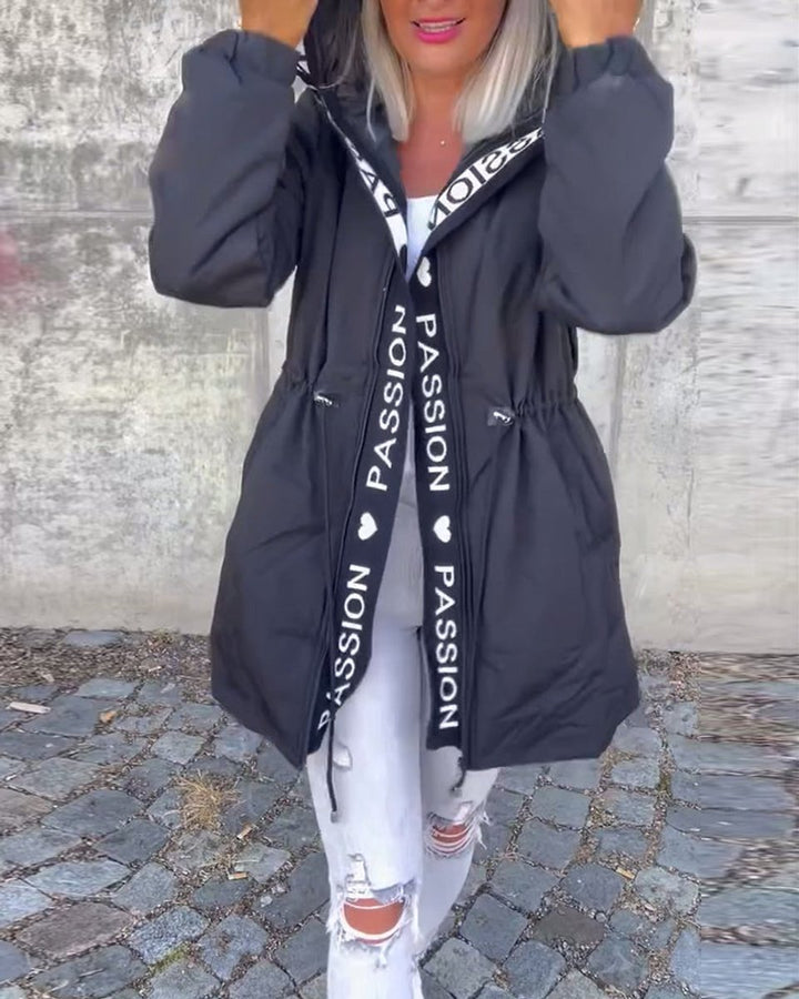 Elise | Women's Longline Hooded Parka with Drawstring Waist