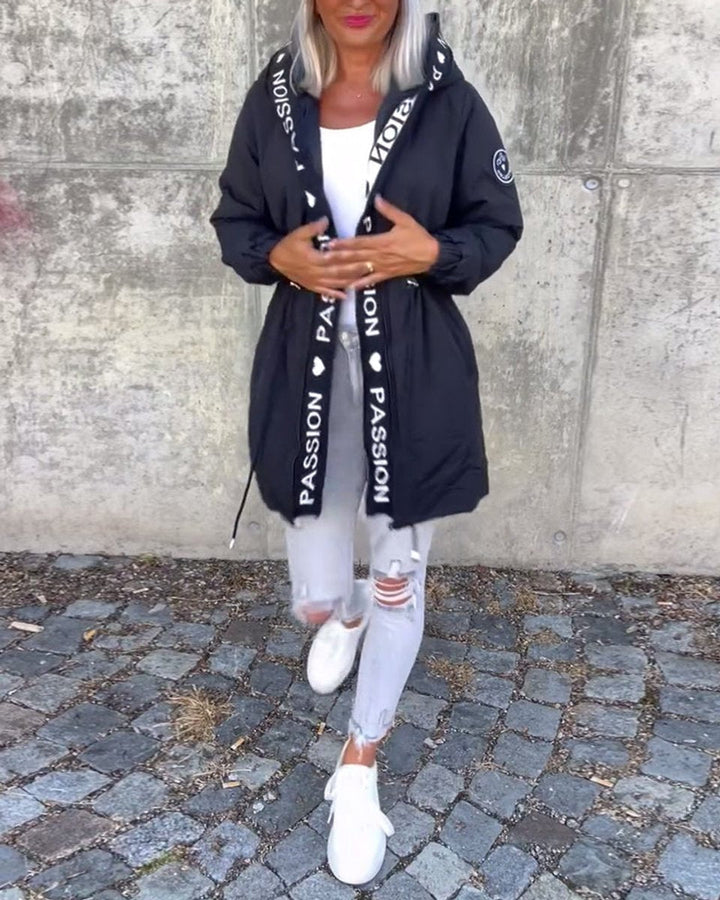 Elise | Women's Longline Hooded Parka with Drawstring Waist