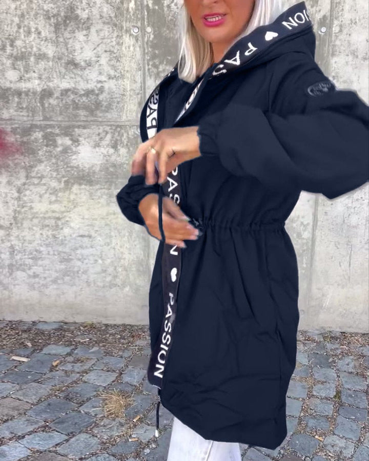Elise | Women's Longline Hooded Parka with Drawstring Waist