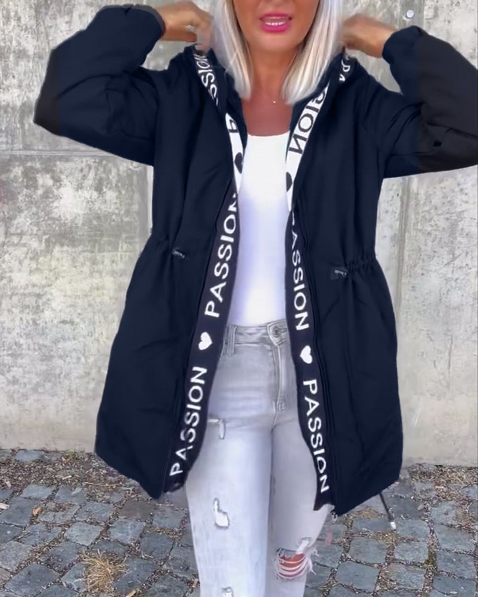 Elise | Women's Longline Hooded Parka with Drawstring Waist