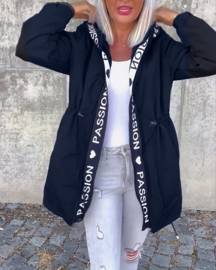 Elise | Women's Longline Hooded Parka with Drawstring Waist