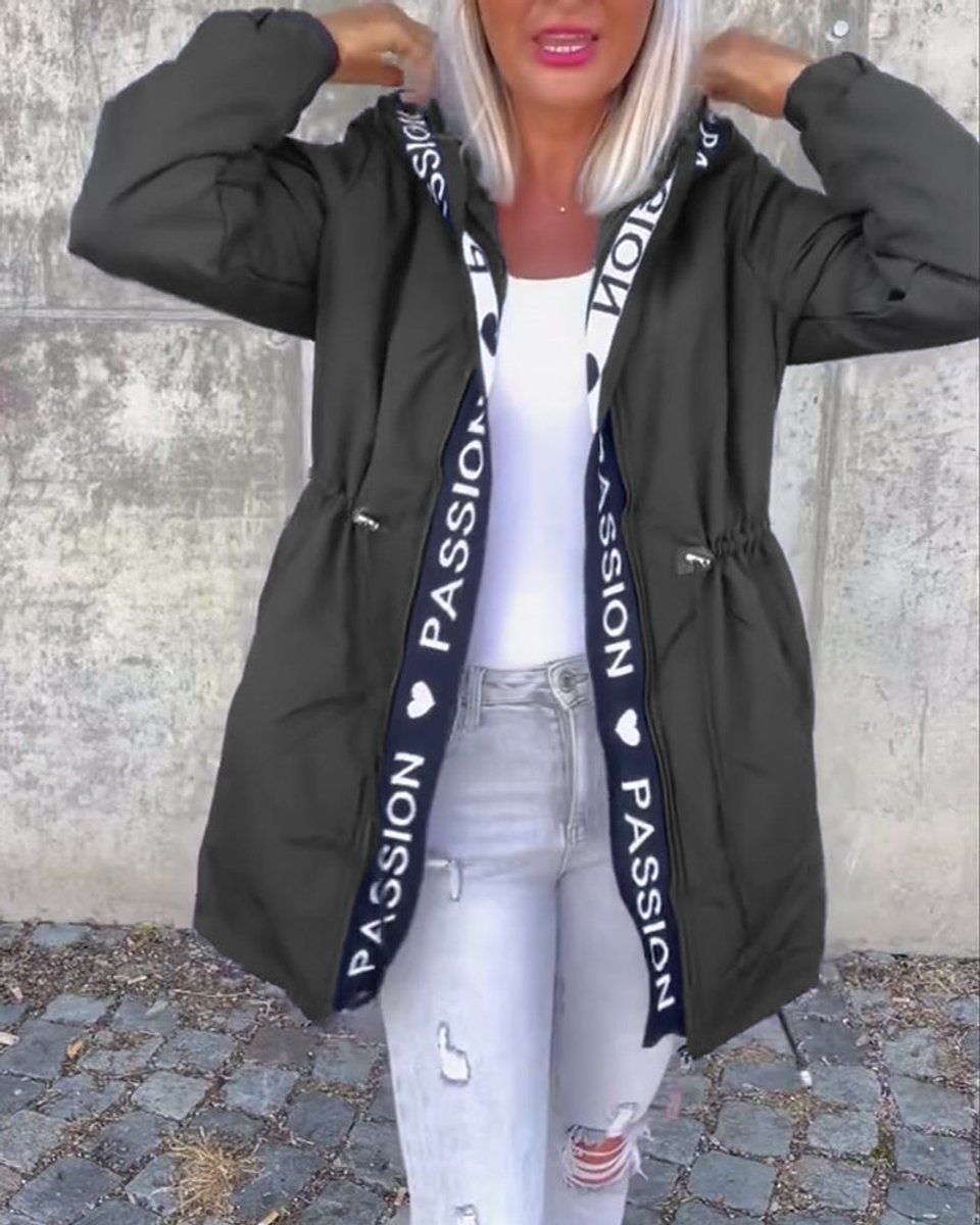 Elise | Women's Longline Hooded Parka with Drawstring Waist