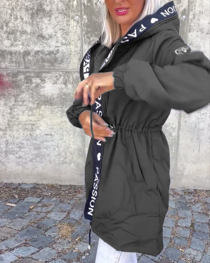 Elise | Women's Longline Hooded Parka with Drawstring Waist