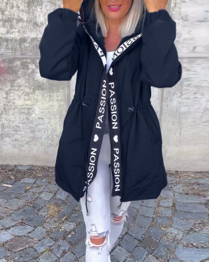 Elise | Women's Longline Hooded Parka with Drawstring Waist