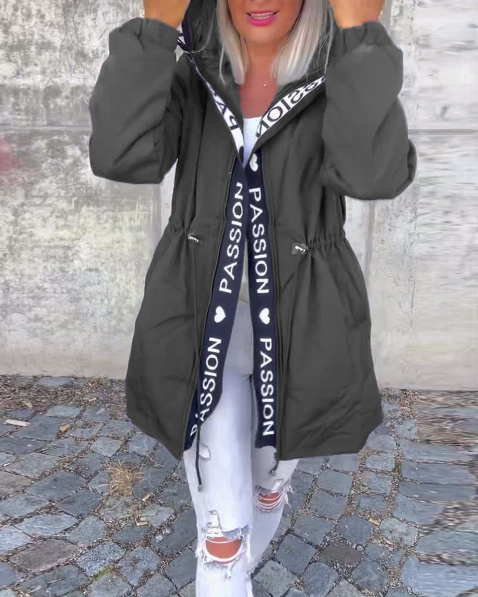 Elise | Women's Longline Hooded Parka with Drawstring Waist