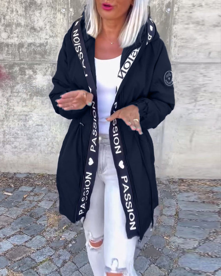 Elise | Women's Longline Hooded Parka with Drawstring Waist