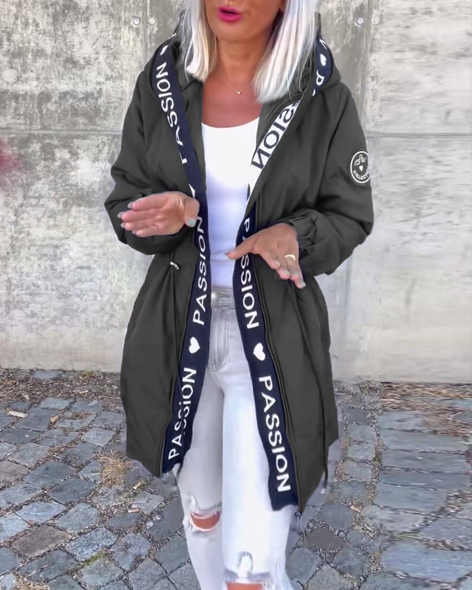 Elise | Women's Longline Hooded Parka with Drawstring Waist