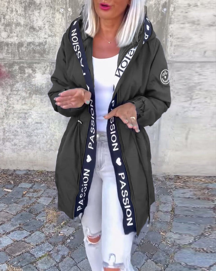 Elise | Women's Longline Hooded Parka with Drawstring Waist