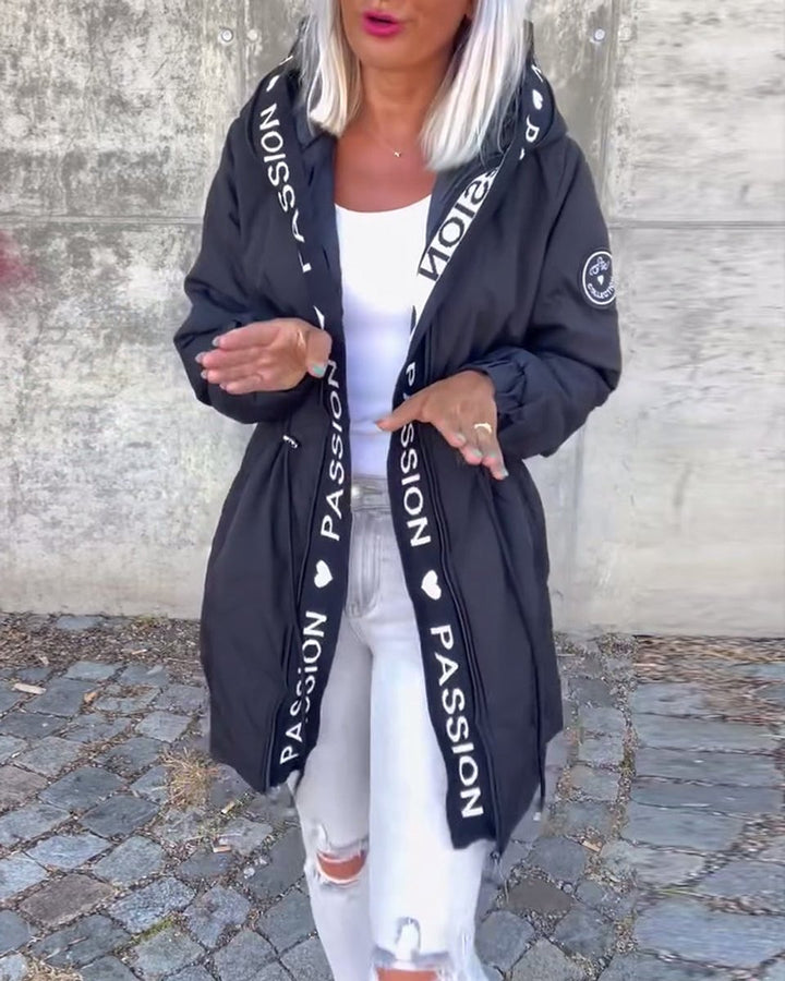 Elise | Women's Longline Hooded Parka with Drawstring Waist