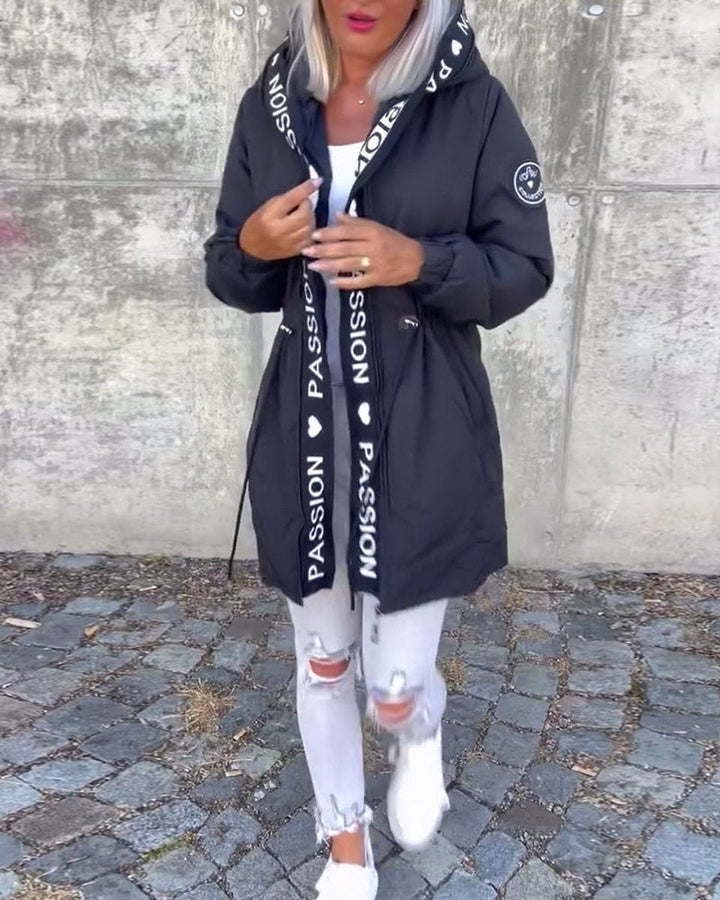Elise | Women's Longline Hooded Parka with Drawstring Waist