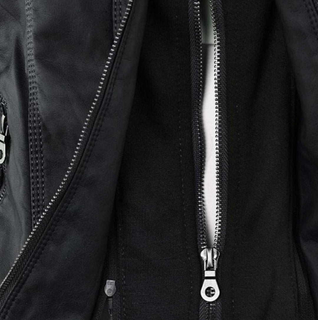 Gabrielle | Women's Hooded Moto Jacket with Zip Front
