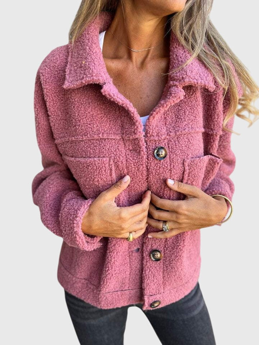 Pauline | Women's High-Pile Textured Button-Front Jacket