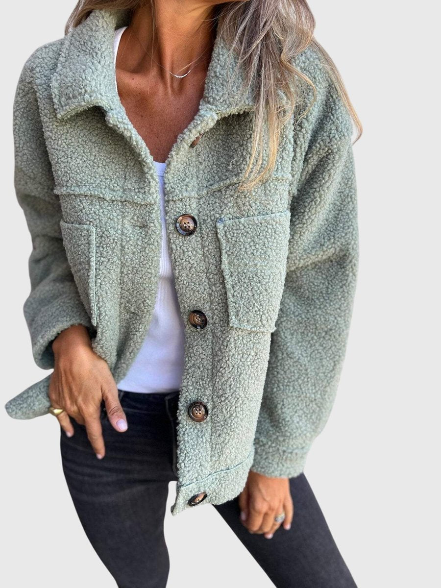Pauline | Women's High-Pile Textured Button-Front Jacket