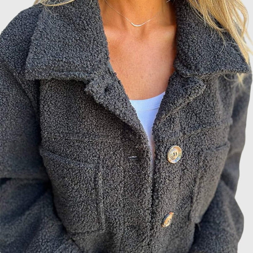 Pauline | Women's High-Pile Textured Button-Front Jacket