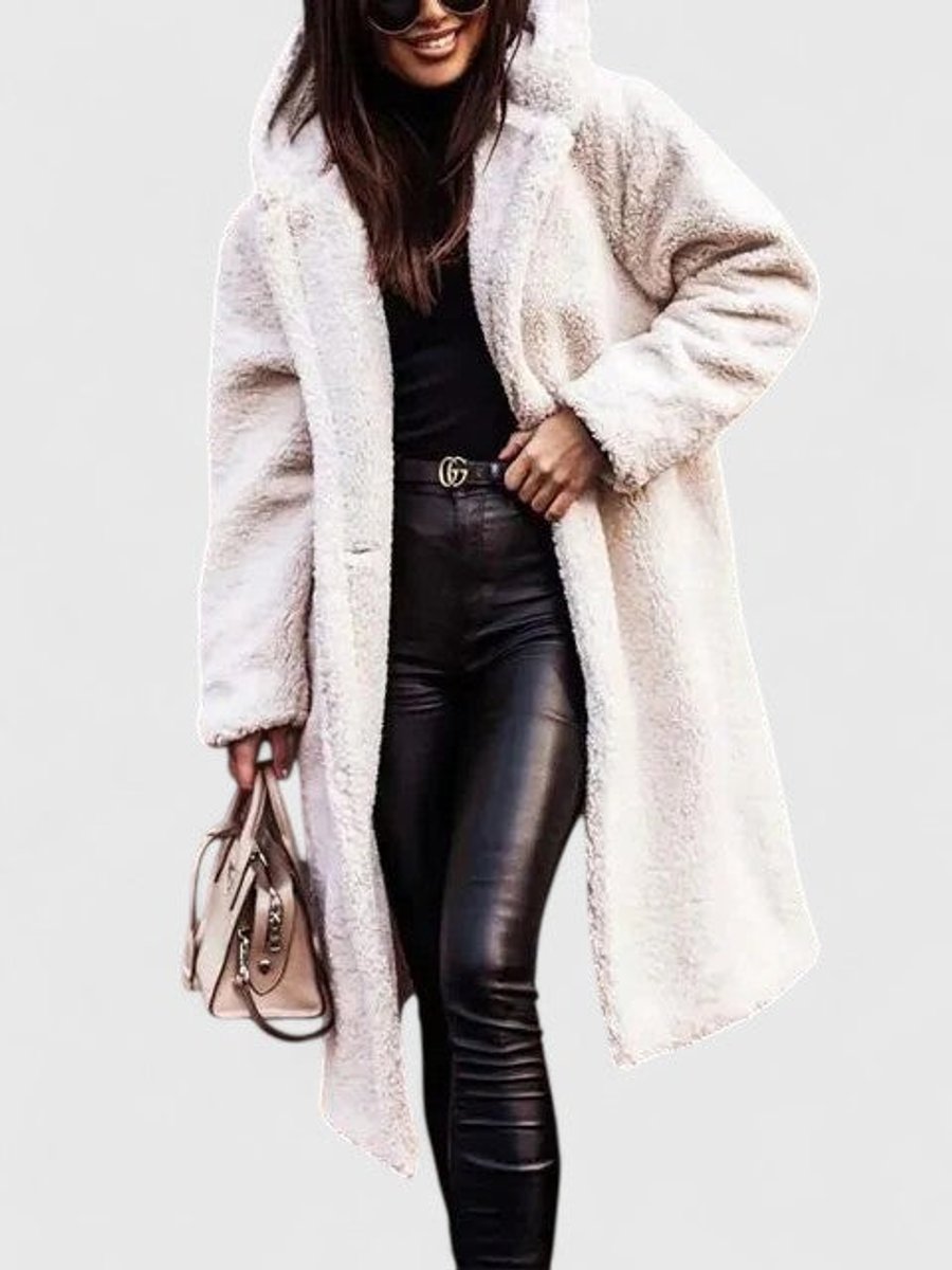 Cecile | Women's Longline Open-Front Textured Coat