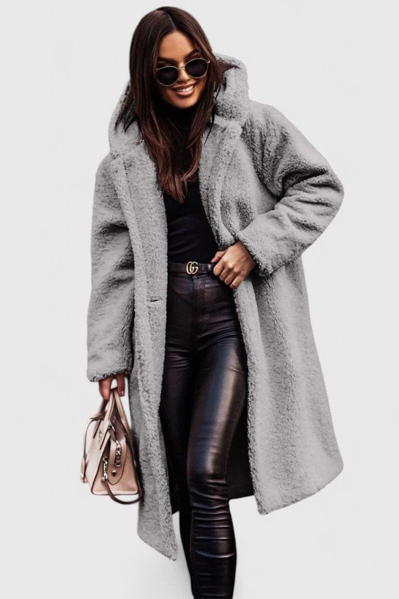 Cecile | Women's Longline Open-Front Textured Coat