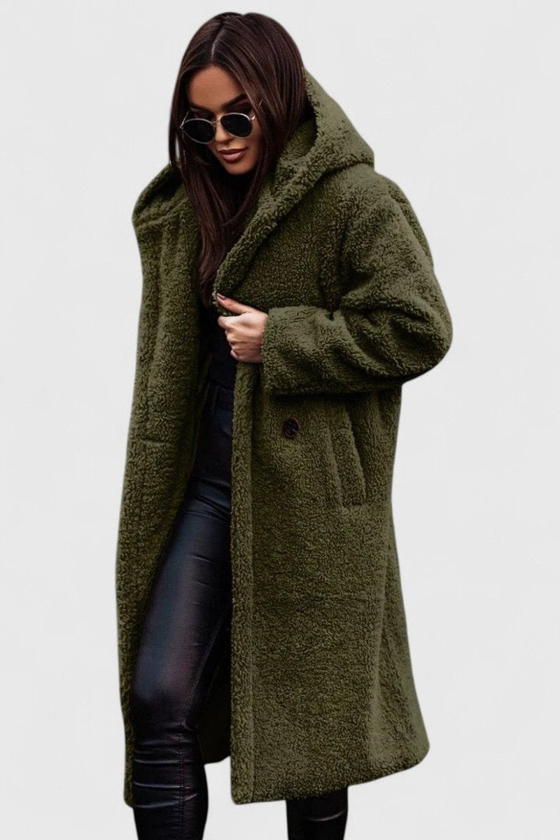 Cecile | Women's Longline Open-Front Textured Coat