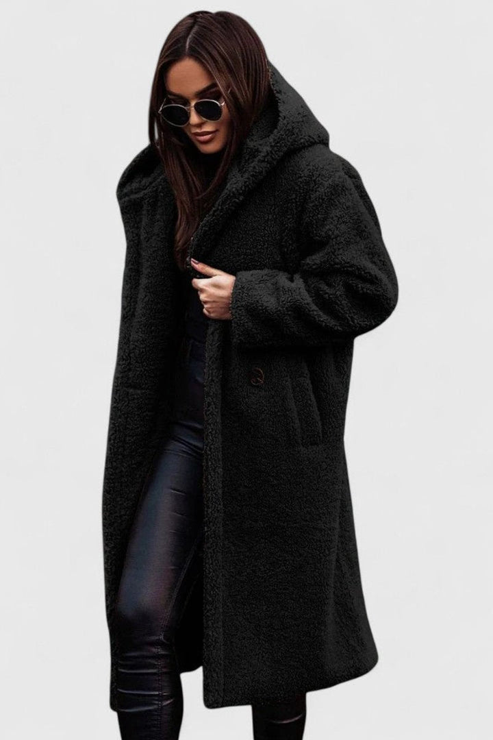 Cecile | Women's Longline Open-Front Textured Coat