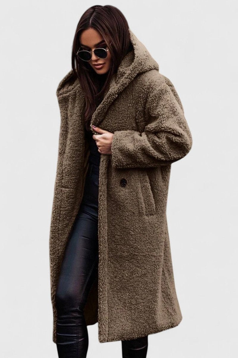 Cecile | Women's Longline Open-Front Textured Coat