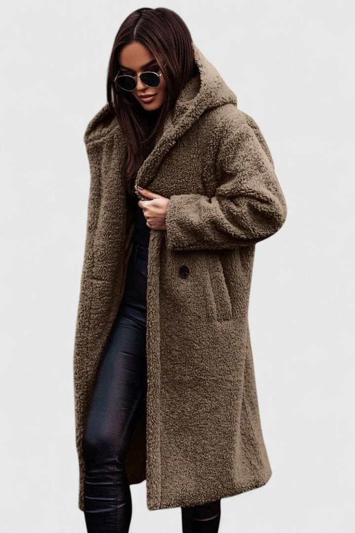 Cecile | Women's Longline Open-Front Textured Coat
