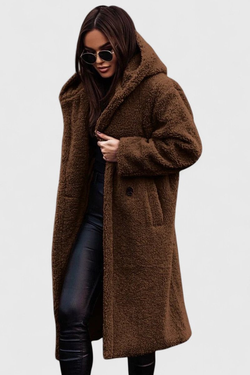 Cecile | Women's Longline Open-Front Textured Coat