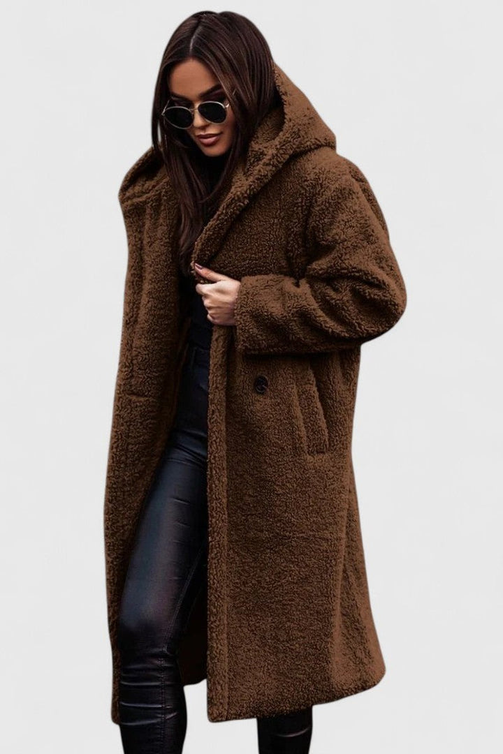 Cecile | Women's Longline Open-Front Textured Coat