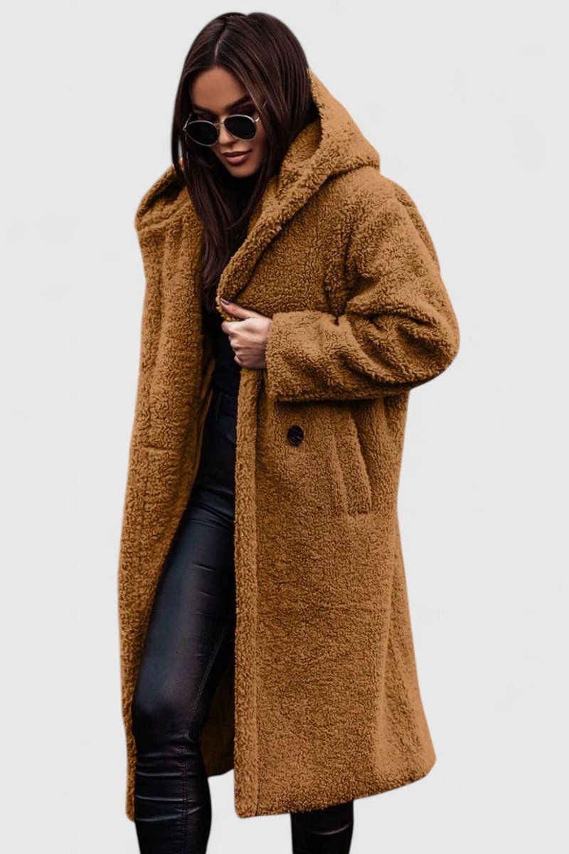 Cecile | Women's Longline Open-Front Textured Coat