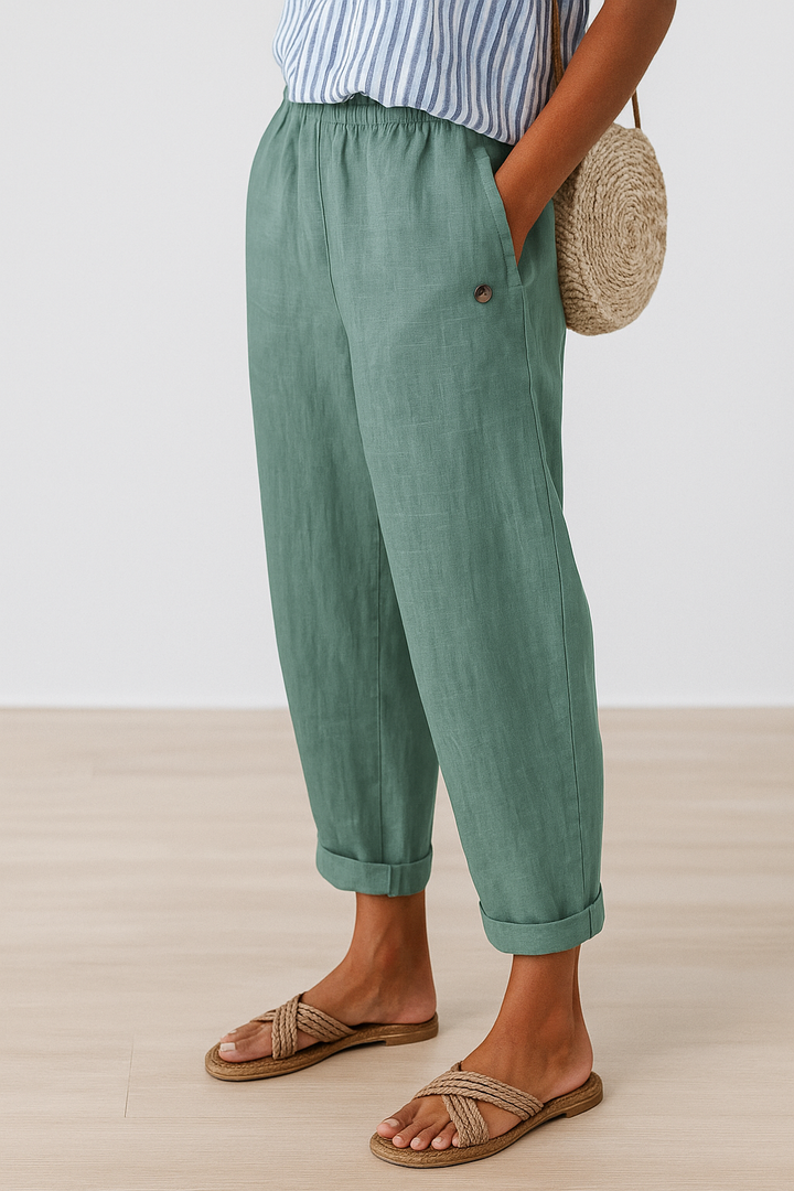 womens-linen-blend-pants-with-elastic-waist-and-rolled-cuffs-4