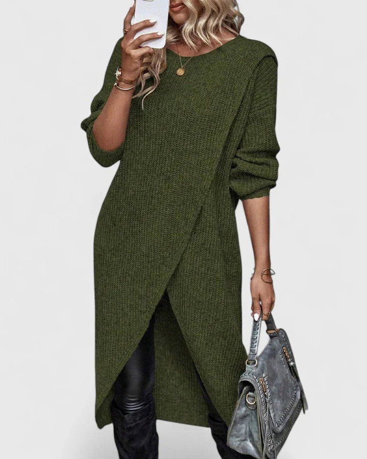 Ilona | Women's Asymmetric Wrap Hem Knit Tunic
