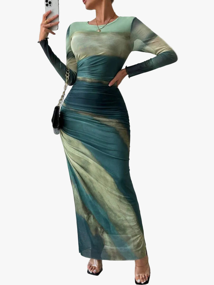 womens-maxi-dress-in-mesh-with-long-sleeves-and-ruched-waist-1