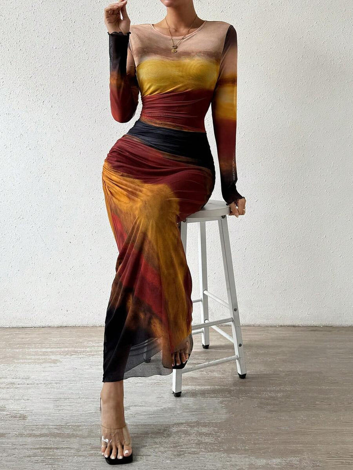 womens-maxi-dress-in-mesh-with-long-sleeves-and-ruched-waist-4